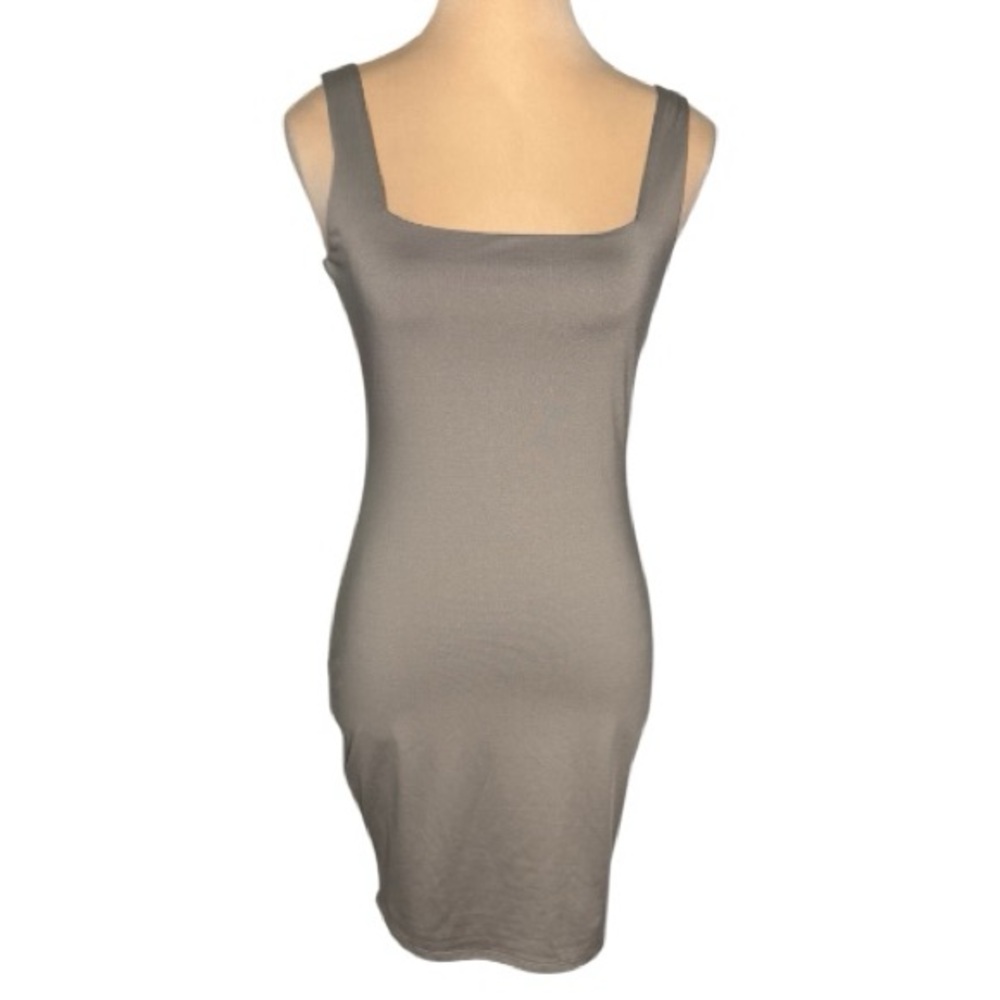 NWT Gianni Bini Women's XS Dark Taupe Square Neck Bodycon Mini Dress Stretch